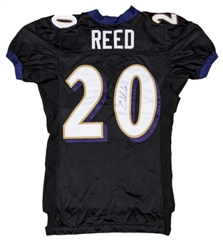 2005 Ed Reed Game Used & Twice Signed Baltimore Ravens Alternate Jersey (NFL-PSA/DNA) 